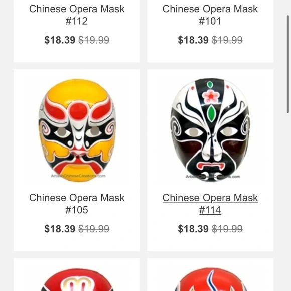 Green & red Chinese opera mask - Picture 11 of 15